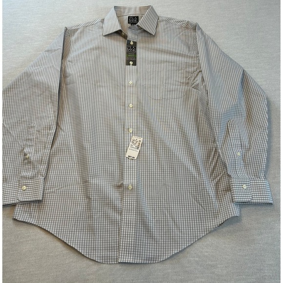 NWT JOS A BANK Traveler Collection Tailored Fit Dress Shirt Mens 16.5 35 LT Grey - Picture 4 of 6
